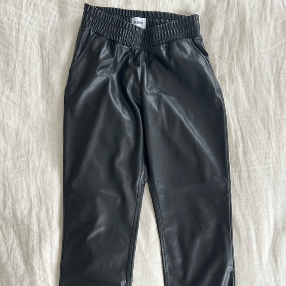 HUDSON- faux leather pants with elastic ankle - Picture 1 of 3